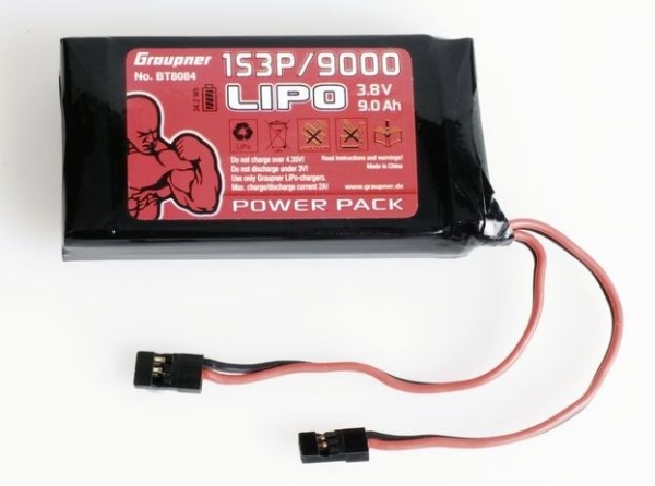 BT8084 Graupner Senderakku LiPo 1S3P/9000 3.8V TX für MZ-32 9000mah